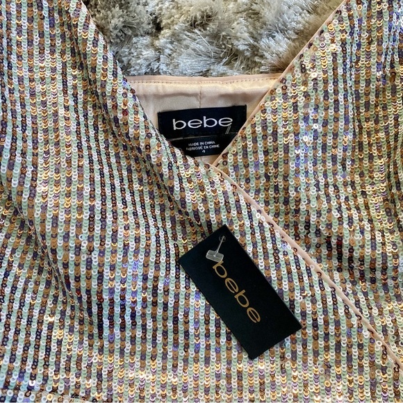 Bebe NWT Gorgeous, Sparkle Fit & Flare Dress Size 4 - Picture 11 of 11